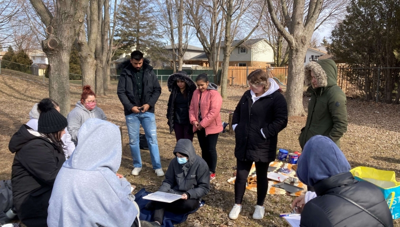Students in the Early Childhood Education program at the Chatham campus have moved into an outdoor classroom for a new course that focuses on promoting physical activity and connection to nature.