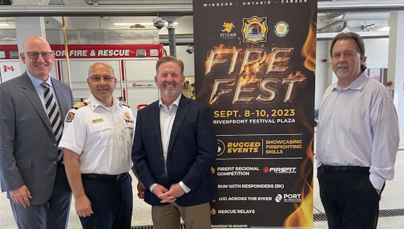 Mayor Drew Dilkens,  Chief Stephen Laforet,  Steve Salmons,  John Fairley