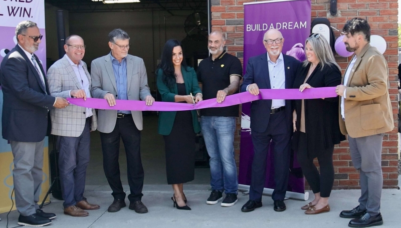 Stakeholders, partners and politicians cut the ribbon on the new Build A Dream trades development incubator at Zion Robotics on Sept. 11, 2025. 