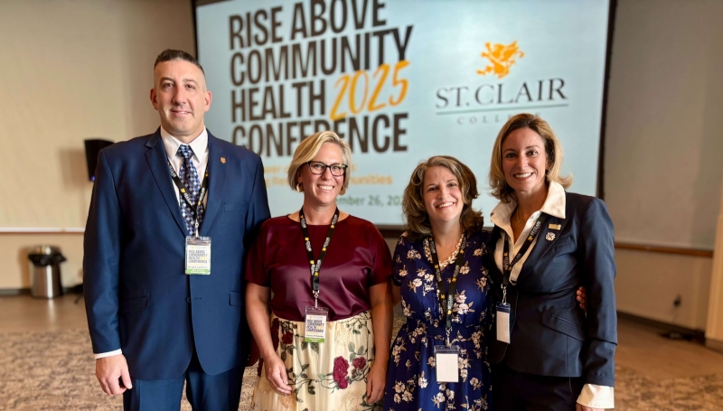 Biagio Lattuca, Corrin Primeau, Lana Drury and Dr. Stephanie De Franceschi at the 2025 Rise Above Community Health Conference on Sept. 26, 2025.