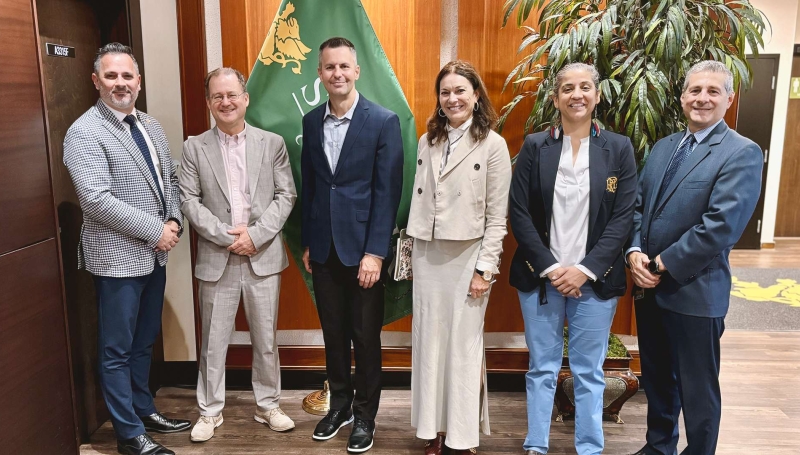 President Michael Silvaggi, Christophe Van Overstraeten, VP Marc Jones, VP Monica Staley Liang, Dr. Karamjeet Dhillon and John Lopez pose for a picture