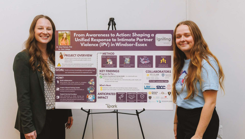 Dr. Amy Peirone and St. Clair alumna Madison DeKok at the Cheers to Hope event