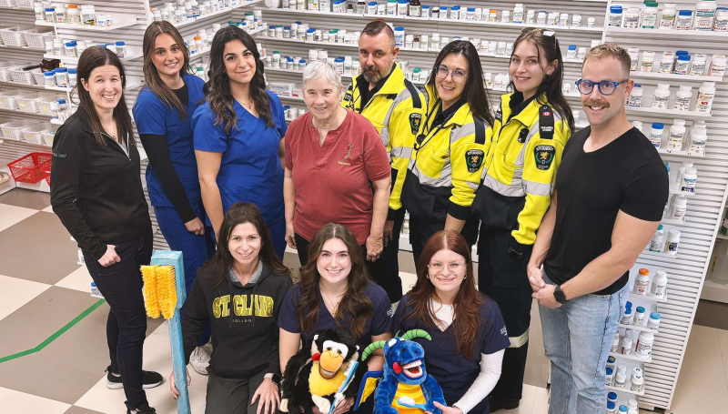 Faculty and students in the Pharmacy Technician, Paramedic and Dental Hygiene programs