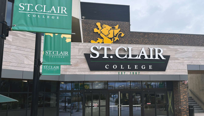 The front entrance of St. Clair College