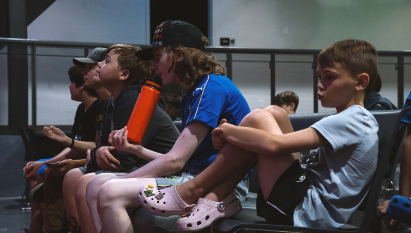 Campers at the 2025 March Break summer camp at the St. Clair College Esports Nexus Arena