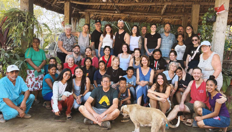 Members of the Guatemala Hope 2026 Mission trip team in the village of El Triunfo, Guatemala