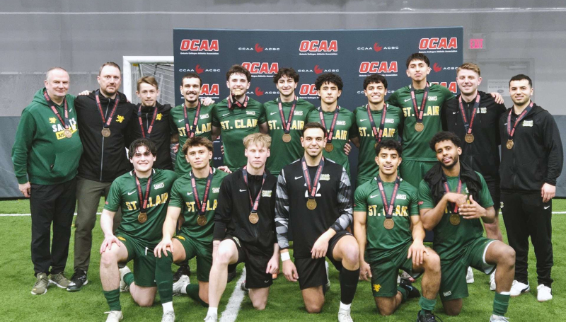 St. Clair Saints Men's Indoor Soccer secures a bronze medal