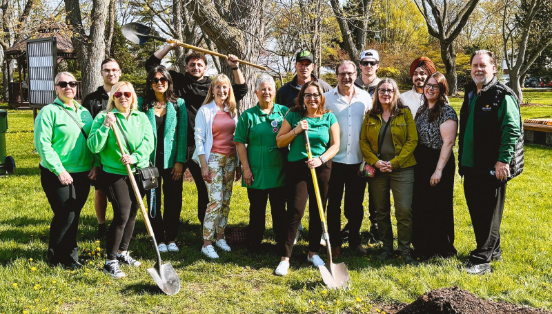 St. Clair College celebrates Earth Day in partnership with YQG Green with a tree planting at Main Windsor Campus