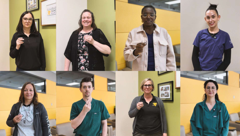 A collage of nursing students and faculty at St. Clair College 