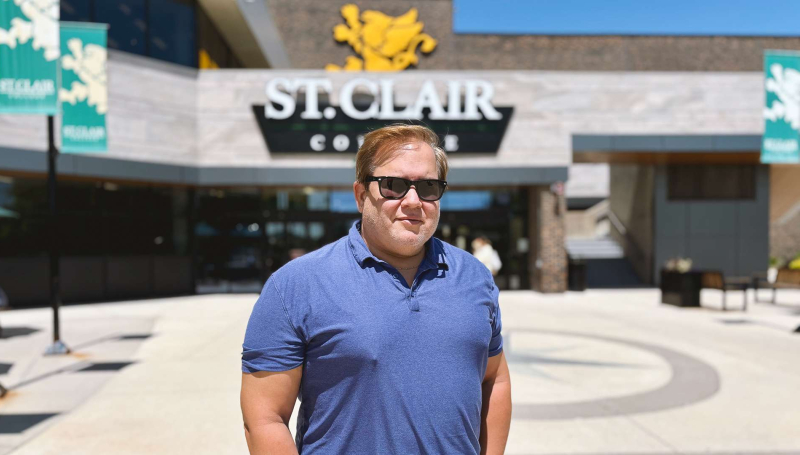 Scott D'Amore stands out front of the Main Windsor Campus of St. Clair College