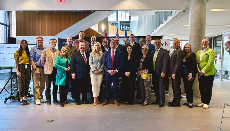 A group photo of leaders from across Windsor-Essex who are part of the OVIN Regional Technology Development Site