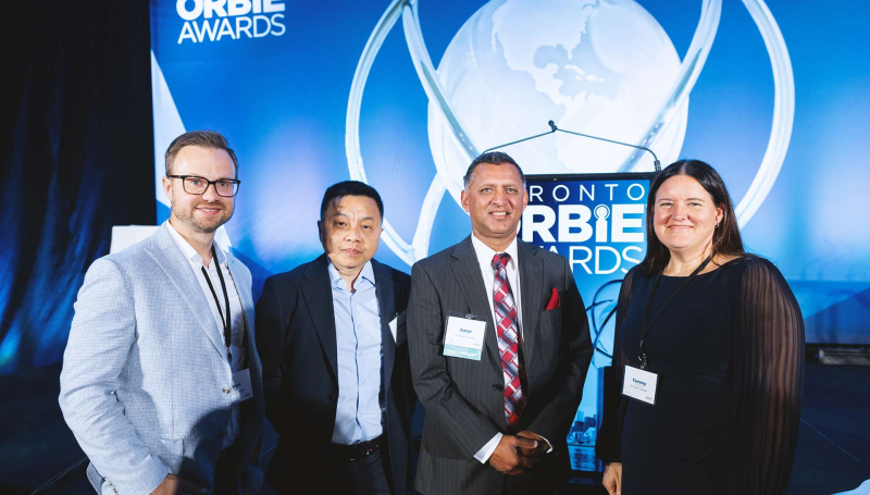Members of the St. Clair College IT department with Amar Singh at the 2026 ORBIE Awards.