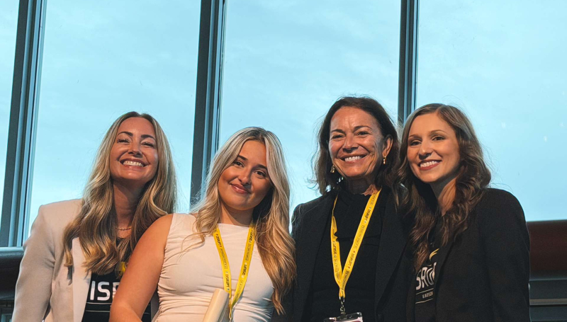 The Job Shoppe's Meighen Nehme, scholarship recipient Brook Hillier, Dr. VP of Academic Monica Staley Liang and Erica Ruskin pose for a picture