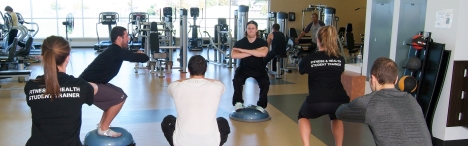 Students working out