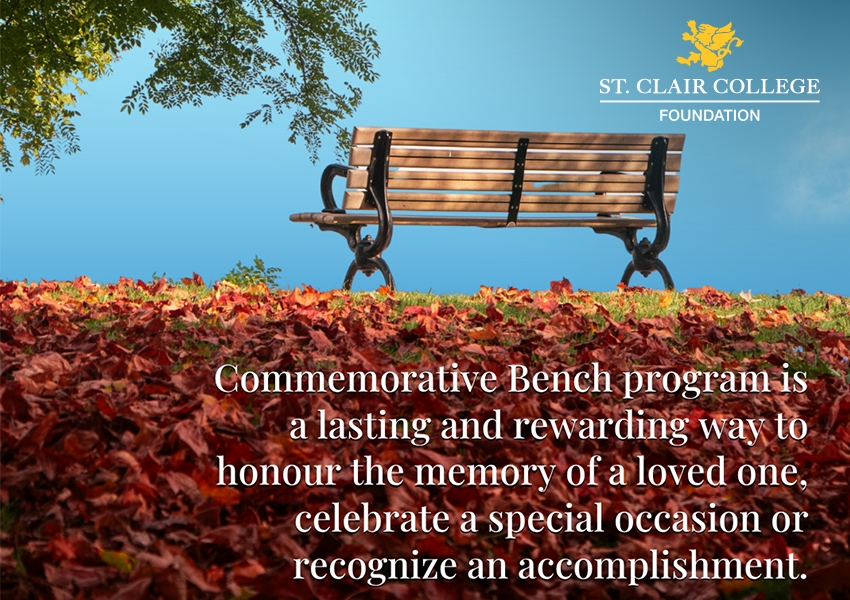 Commemorative Bench program is a lasting and rewarding way to honour the memory of a loved one, celebrate a special occasion or recognize an accomplishment.