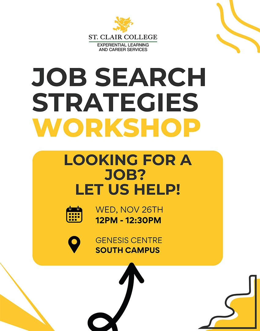 Job Search Strategies Workshop - Nov. 26th, 12-12:30 pm. Click to register.