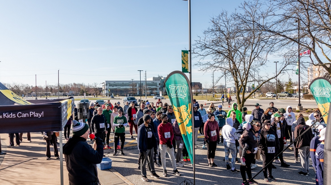 Students in the Sports and Recreation Management program raised $5,000 in a 3 km run/walk that was held at the SportsPlex on April 10 to help children cover the costs of playing in sports leagues. 