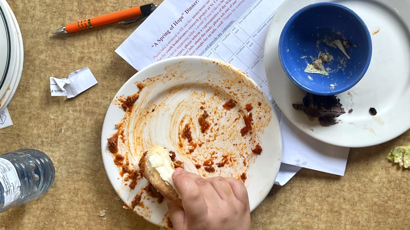 Used plates on top of document