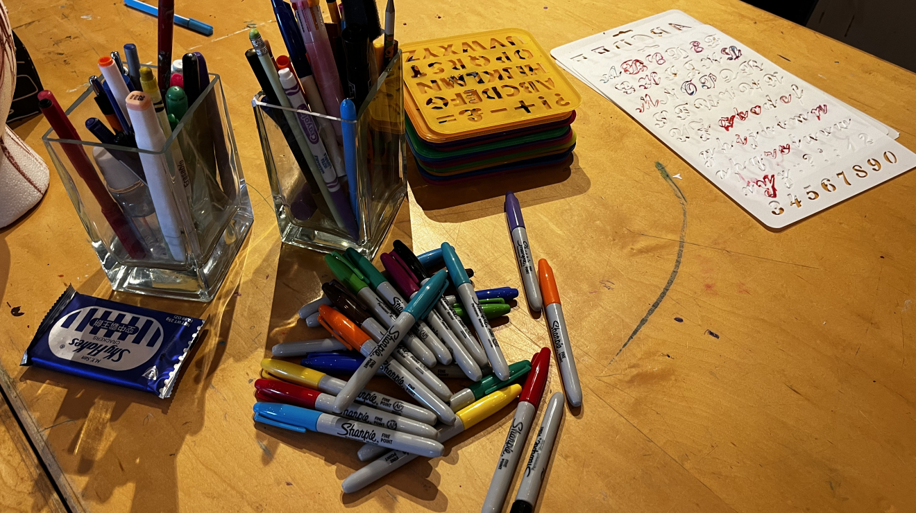 Sharpies and stencils