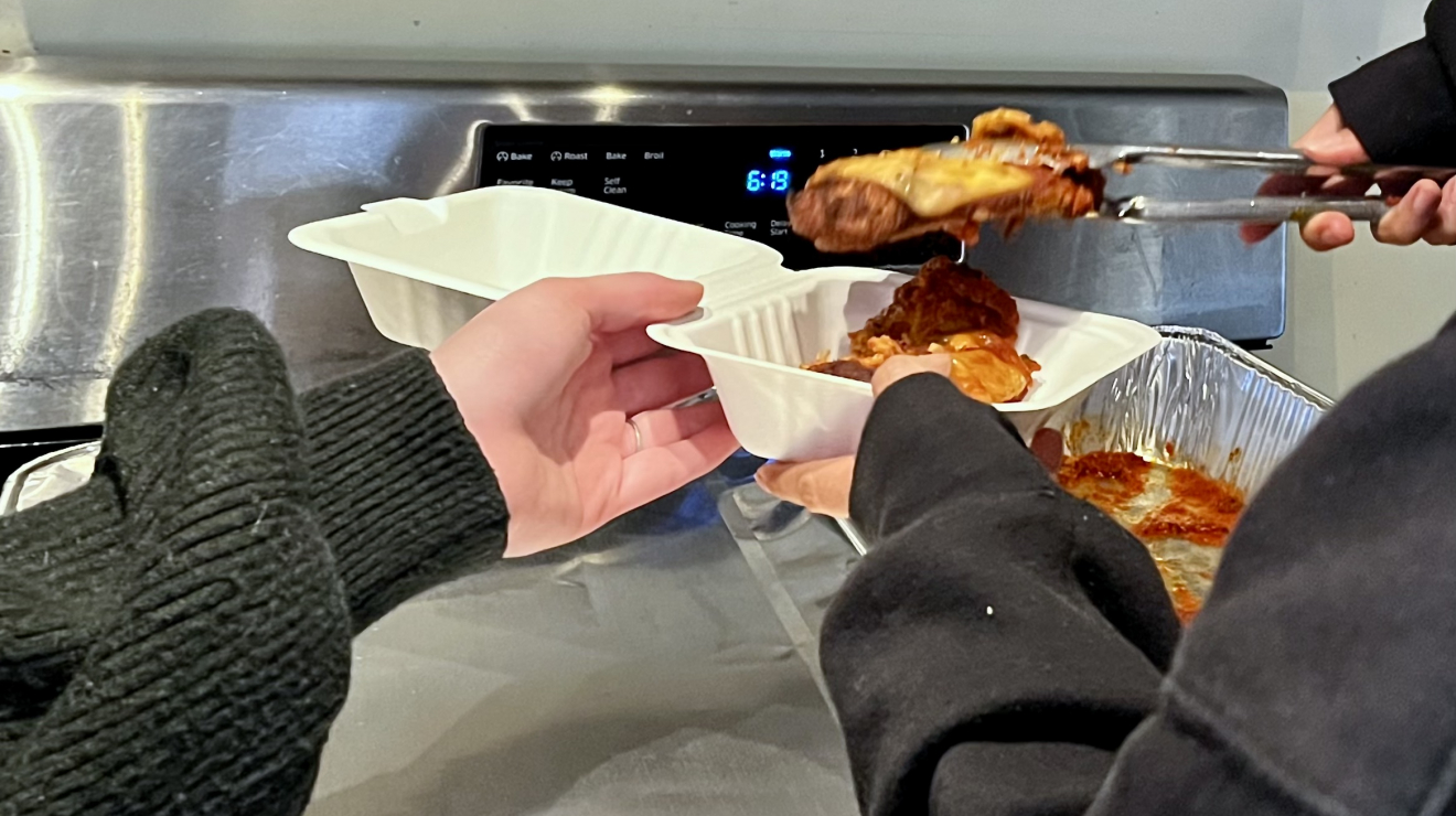 Serving up the cheese covered food