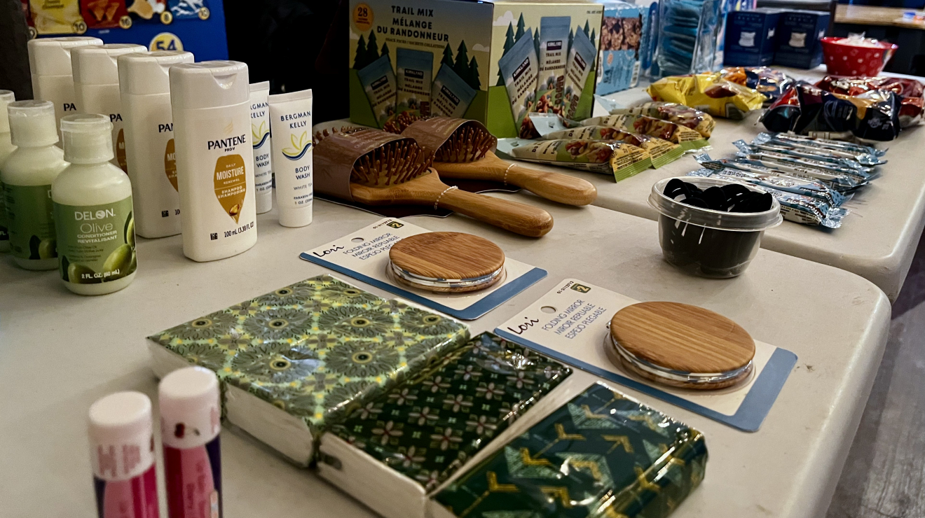 Various household items and snacks