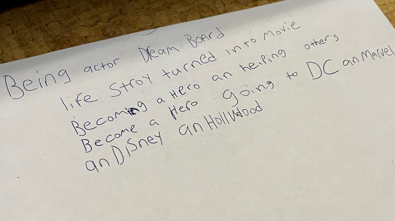 Someone's written goals/dreams